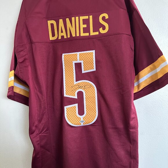 JAYDEN DANIELS SIGNED WASHINGTON COMMANDERS AUTOGRAPHED CUSTOM JERSEY wCOA XL802